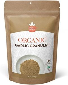 SPICY ORGANIC Garlic Granules – 100% USDA Organic- Premium Quality Granulated Garlic Powder for Mouthwatering Rubs on Beef, Pork, Fish, Poultry, and Delicious Sauces – 8oz