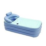 Inflatable Portable Adult Bath, Folding Standing PVC Bathtub, Pop Up Bath, Hot Ice Bath Home Spa Freestanding Assemblable Anti-Slippery Bathtub (No Pump), 55.1×29.9×15.7 in, Blue