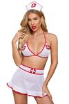 GirlFriend Women Doctor Nurse Lingerie Set Lace Teddy Strap Babydoll Lingerie Honeymoon Bikini with Panty Gown Set for Women Party Set