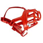 The DDS Store Adjustable Anti-Biting Dog Soft Silica Gel Muzzle, Breathable Safety Pet Puppy Muzzles Mask for Biting,Barking,Chewing (X-Large, Red)