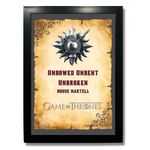 Kagaz Kala - Game of Thrones Posters - Sigil of the houses - Decorative items for wall (Unbowed Unbent Unbroken - House Martell)