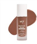 No7 Lift & Luminate Triple Action Serum Foundation - Liquid Foundation Makeup with SPF 15 for a Dewy, Glowy Base - Radiant Serum Foundation for Mature Skin - Cedar (1 Fl Oz)