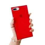 COCOMII Square Case Compatible with iPhone 8 Plus/7 Plus/6 Plus - Luxury, Slim, Glossy, Show Off The Original Beauty, Anti-Yellow, Easy to Hold, Anti-Scratch, Shockproof (Red)