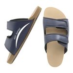 SHAPECRUNCH Arch Support Sandals for Men - MCR Soft Cushion and Lightweight (Light Brown and Dark Blue, 7)