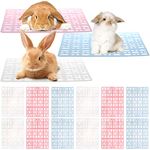 Lyellfe 12 Pack Plastic Rabbit Cage Mat, Durable Rabbit Floor Mat with Snap Joint, Foot Resting Pads for Pet Cats Dogs Bunny, Assorted Colors