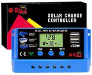 Rips Technology™ [RIPS RIYA] : 30A - Solar PWM Charge Controller , Intelligent Lithium Iron Battery Regulator for Solar Panel & LCD Display with 3A USB Port & Direct Battery Load Control (30.0)