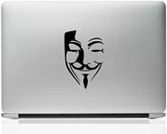 HVD-V for Vendetta Guy Faux Anonymous Mask Decal Sticker Black 6"