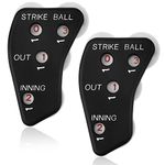 2pcs Baseball Umpire Indicator, 4 Wheel Baseball Umpire Clicker Baseball Counter Clicker for Accurately Recording Strike Balls Outs and Innings Balls for Softball Coach (Black)