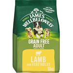 James Wellbeloved Grain Free Adult Lamb and Vegetables 10 kg Bag, Hypoallergenic Dry Dog Food