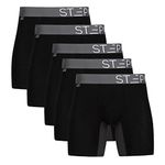 STEP ONE Mens Boxers - 5-Pack Underwear for Men, Moisture-Wicking Mens Boxer Shorts, 3D Pouch + Chafe-Reducing Mens Boxers. Fabric Made from Organic Bamboo Trunks - Boxer Briefs