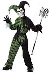 Child Green Scary Jester Costume Medium (8-10)