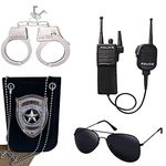 Aichiyu Police Pretend Play Toys Set Handcuffs Badge Cop Officer Costume for Swat Detective FBI Halloween (C)