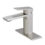 Bathroom Sink Faucet Brushed Nickel Bathroom Faucet Single Handle Faucet for Bathroom Sink, Rv Lavatory Vessel Faucet Basin Mixer Tap with Deck Plate