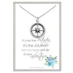 Sterling Silver Compass Necklace for Women, Motivational Inspirational Gift Necklace, Bride Gift, Travel Necklace, Graduation Gift Necklace, Graduate Gift (20 inches)