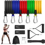 NL TRADERS Resistance Bands Set for Exercise, Stretching and Workout Toning Tube Kit with Foam Handles, Door Anchor, Ankle Strap and Carrying Bag for Men, Women Straps for Resistance Training