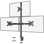 Gadget Wagon 3 Monitor Desk Table Top Arm - Height Adjustable Mount, Swivel & Tilt (3 Monitors Vertical Alignment)