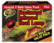 Zoo Med Nocturnal Infrared Heat Lamp 2 Pack 75w