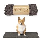 My Doggy Place - Ultra Absorbent Microfiber Dog Door Mat, Durable, Quick Drying, Washable, Prevent Mud Dirt, Keep Your House Clean (Ash, Medium) - 31 x 20 Inch