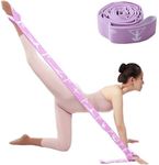 Elastic Stretching Bands with 12 Loops, Yoga Straps for Stretching Pilates Dance Gymnastics, Resistance Bands for Physical Therapy Fitness Ballet Training, Flexibility Exercise and Home Gym Equipment