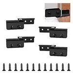 UFURMATE Glass Door Hinge, 4Pcs Side Mounted Frameless Glass Door Pivot Hinges Clamp Adjustable Cabinet Pivot Hinge Clip Replacement Kit, Fit for Less Than 5mm Free-Swinging Glass Door (Black)