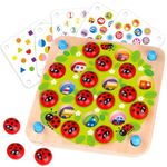 Nene Toys Ladybug’s Garden Memory Game – Wooden Matching Game for Kids Age 3 4 5 Years Old – Family Game with 10 Fun Patterns – Educational Toy for Boys & Girls Cognitive Development