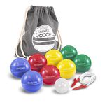 GoSports 65mm Travel Size Mini Bocce Game Set with 8 Balls, Pallino, Tote Bag and Measuring Rope