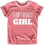 Birthday Girl Shirt Girls Birthday tee Outfit Toddler Baby 1st 2nd 3rd 4th 5th 6th 7th, White on Mauve, 12 Months