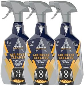 Astonish 750ml Specialist Air Fryer Cleaner Spray with Baking Soda, 3 Pack - Non Stick Safe Grease Remover, Food Residue Lifter, Quick Rinse Vegan Cruelty Free Kitchen Degreaser, No Scrub Formula