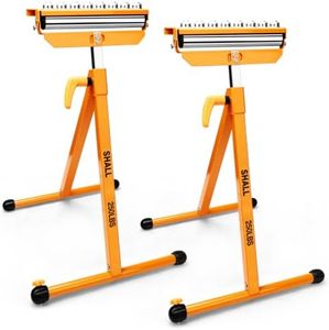 SHALL 2-Pack Roller Stand with 3-in-1 Adjustable Head, Heavy Duty 250 LBS Load Capacity - 27.8-43'' Adjustable Height Roller Stands for Table Saw Miter Saw Outfeed Woodworking