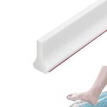 3 Meters Silicone Wet Room Floor Water Barrier,Shower Sealing Strip,Shower Water Barrier,Bathroom Sink Edging Seal Strip,Wet and Dry Separation(T Shape,White)