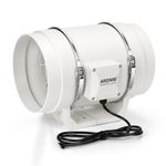 Ardnib Inline Fan 8 Inch /200mm | Silent Mix Flow Fan | Inline Duct Fan | Inline Exhaust Fab/Circular Inline Fan/Air Circulation System |130W Copper Motor | Airflow 900m3/h | 2 Speed | White