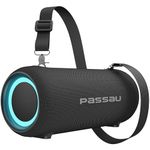 Passau Portable Bluetooth Speakers Loud 40W Peak Stereo Sound, Passive Radiators-Deep Bass, All Day Playtime, Adjustable Strap, BT5.3, IPX5 Wireless Speaker RGB Lights for Indoor Outdoor