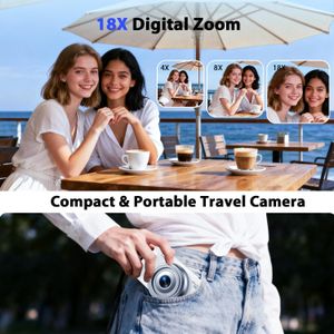 4K Digital Vlogging Camera, 72MP Autofocus, 18X Zoom, Flip Screen, 64GB Card