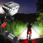 Bright Bike Lights for MTB Mountain Bike Light | 5000 Lumens Brightest bike Dirt Bike Headlight for Night Riding 20000mah USB-C Off-Road MTB Monteer 5000s