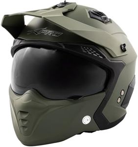 Jet Helmet Cafe Racer Open Face Motorcycle SunVisor Custom Scooter Matt Green XXL