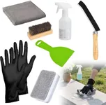 pldnhzua Granite Headstone Cleaner Kit - Heavy Duty 6-Piece Stone Scrub Set for Cemetery Maintenance, Includes Stiff Bristle Brushes, Scraper, Sponge & Towels Cleaning pot (Granite/Marble/Sandstone)