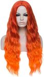 Mildiso Orange Wigs for Women 26" Long Orange Hair Wig Curly Wavy Synthetic Soft Wig with Wig Cap for Party M052OR