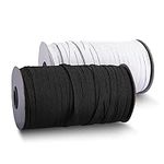 Stanley Crafts 8mm White or Black Stretch Elastic Fabric Band Ideal for Sewing, Art & Crafts, DIY Masks, Dressmaking & Haberdashery Durable and Washable 10-20 Meters