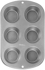 Wilton Mini Baking Tin 6 Holes, 7cm x 24.8cm x 36.2cm, Multicolored, 2105-955