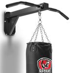 Senshi Japan Wall Mounted Punch Bag Bracket With Pull Up Bar, One piece design holds up to 500 KG, Outdoor Chin Up Bar Punch Bag Hanger For Outside & Boxing Gyms