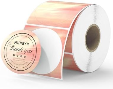 MUNBYN 2 Inch Round Thermal Labels, Thermal Sticker Labels, Orange Color Thermal Stickers for Baking, Candle, Food, 500 Labels/1 Roll