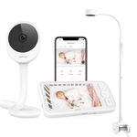NETVUE Peekababy- Baby Monitor with Camera and Night Vision, Smart Baby Monitor with Camera and Audio, 4-in-1 Holder, 5'' LCD Screen, Cry Detection, Sleep Analysis, 2-Way Talk (White)