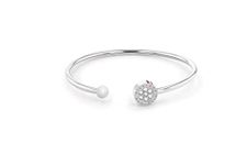 Tommy Hilfiger Jewelry Women's Stainless Steel Open Bangle Bracelet Embellished with Crystals - 2780570