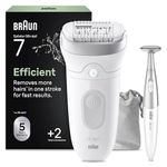Braun Silk·épil 7 Epilator for Women, 7-210, White/Flamingo - Wide Head for Easy Hair Removal, Wet & Dry Use, Bikini Trimmer for Women, Lasting Smooth Skin