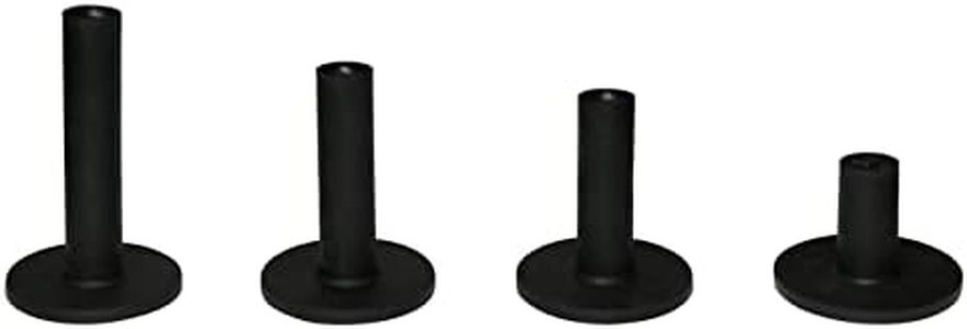 LeFeng Golf Rubber Tees Holder Set, Mixed Size Durable and Hight Elastic Driving Range Tees, Colorful Golf Tees for Golf Practice Mat (4Pcs Black Golf Tee)