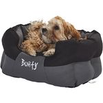 Bunty Anchor Sofa Dog Bed & Cat Bed, Small - Plush Cushioning & High Sides - Water Resistant Anti Anxiety Dog Bed, Indoor & Outdoor - Washable Dog Bed Small to XL Sizes - Black