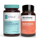 HealthKart hk vitals Multivitamin & Calcium, Magnesium and Zinc (60 Tablets Each) Combo Pack | For Men and Women | With Vitamin C, Vitamin D3, Multiminerals & Ginseng Extract