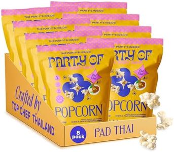 Party of Pad Thai Popcorn – Flavored Gluten-Free Snack Made from Veggie Ingredients, Individually Wrapped, Salted Variety Bags for Sharing, Movie Nights, or On-the-Go – Full Size Box of 8 – Pad Thai