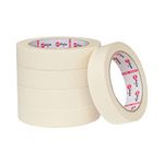 ARTOLOGIA 5 Pcs Masking Tape 25mm - Non-Bleeding Wide Masking Tape for Painting Walls - Premium Quality Adhesive Painting Tape for Decorating - Perfect Painter Tape for Artists & DIY Projects