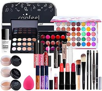Professional Makeup Set,MKNZOME Cosmetic Starter Kit With Storage Bag Portable Travel Make Up Palette Birthday Xmas Gift Set Full Sizes Eyeshadow Face Powder Lip Gloss for Teenage & Adults